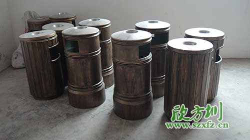  古意盎然，韶關(guān)園林仿銅玻璃鋼垃圾桶